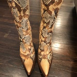 GIANNI BRAVO REAL SNAKE WESTERN POINTY BOOTS